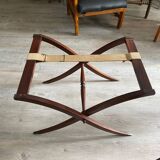 NAUTICAL STYLE FOLDING COFFEE TABLE WITH MAHOGANY BUTLER TOP
