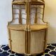 Two Vintage rattan corner notches/shelves