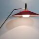 Articulated floor lamp with counterweight mid-century by Rupert Nikoll, nickel, brass.