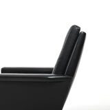 Mid Century Danish black Leather Sofa Set