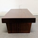 Brutalist coffee table in solid teak from the 60s/70s