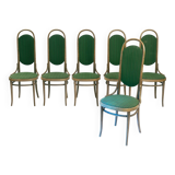 Thonet bentwood upholstered highback chairs, 1980s