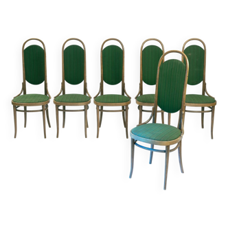 Thonet bentwood upholstered highback chairs, 1980s