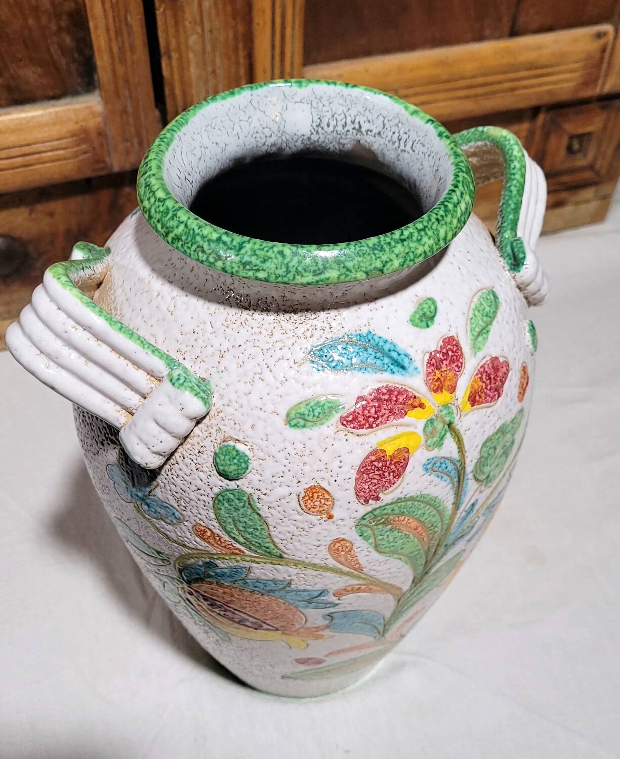 Italian ceramic circa vase Fratelli Fanciullacci Mid-century modern