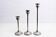Set of 3 silver metal candle holders
