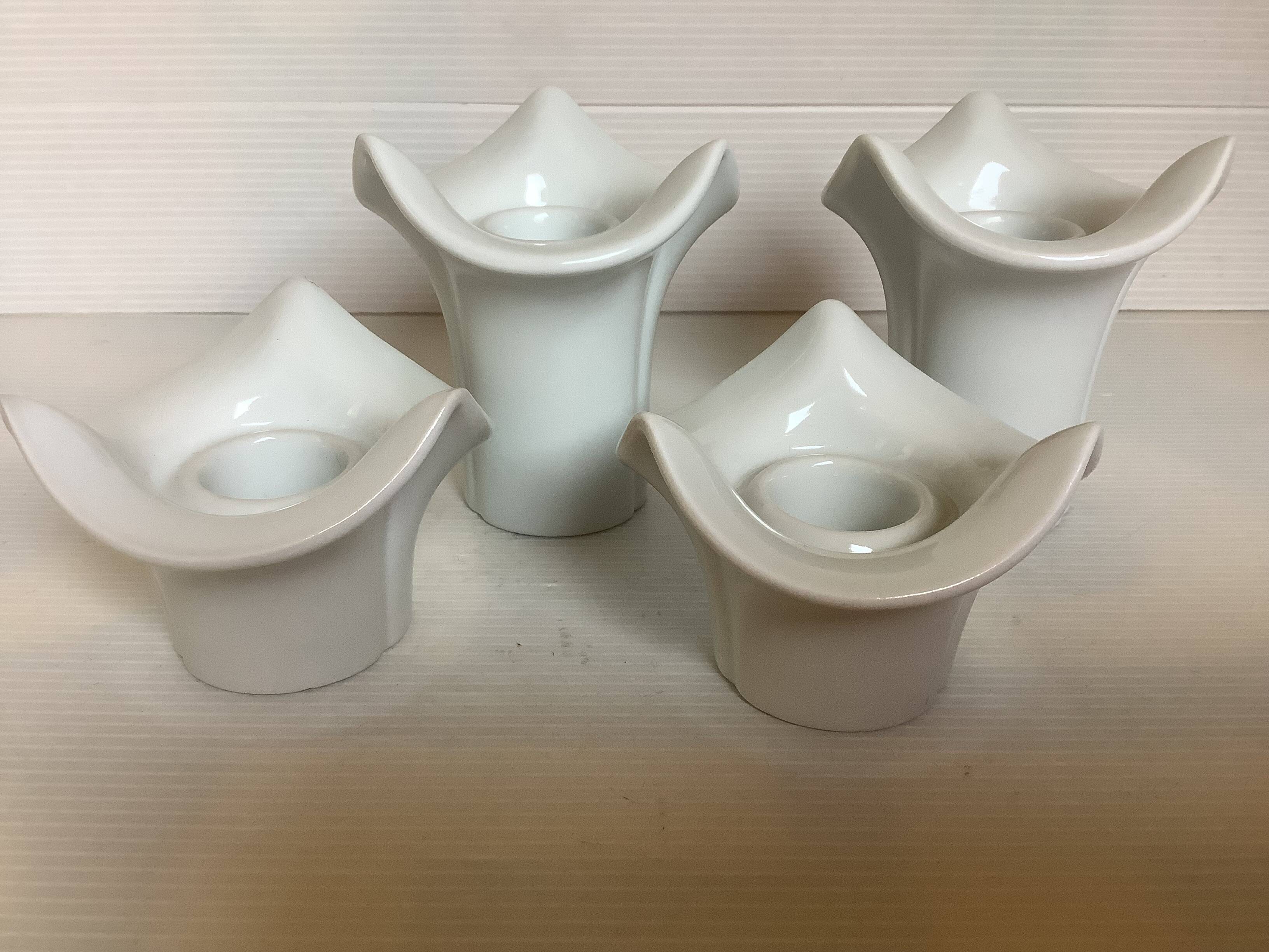 Four white candle holders KPM bavaria Germany