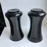 pair of black opaline vases early twentieth century