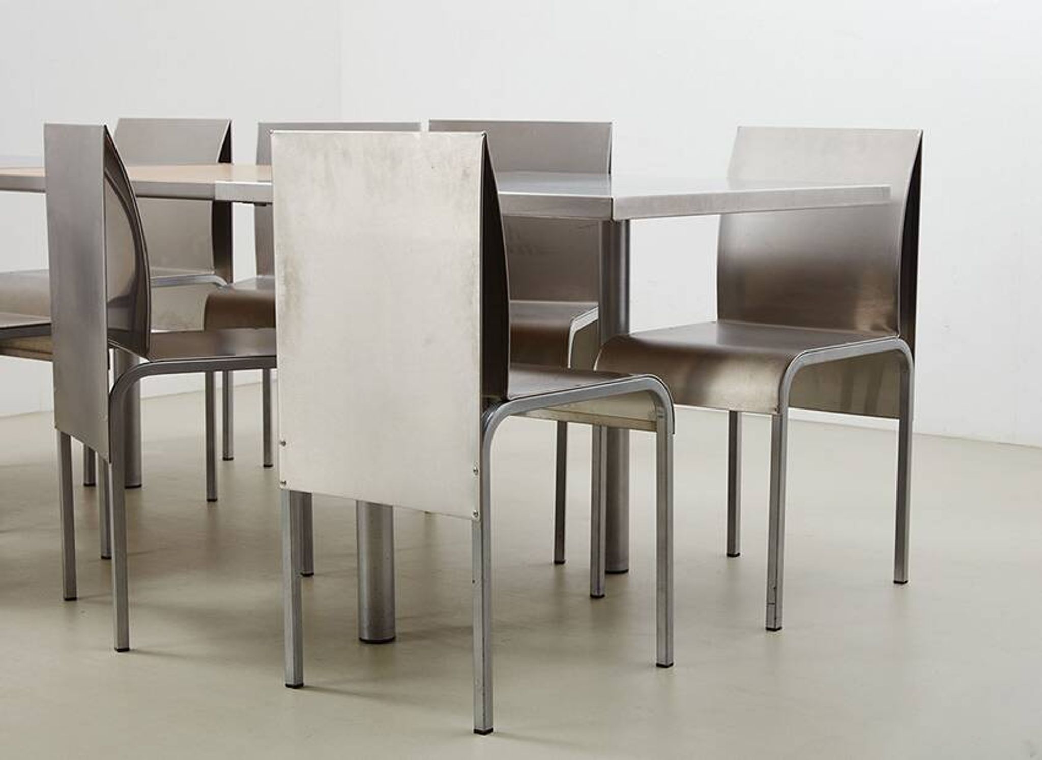 Postmodern Dining Set in Aluminum and Steel Belgium 1980s/90s