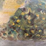 Garden landscape in oil signed