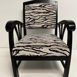 Armchair style Louis XV zebra