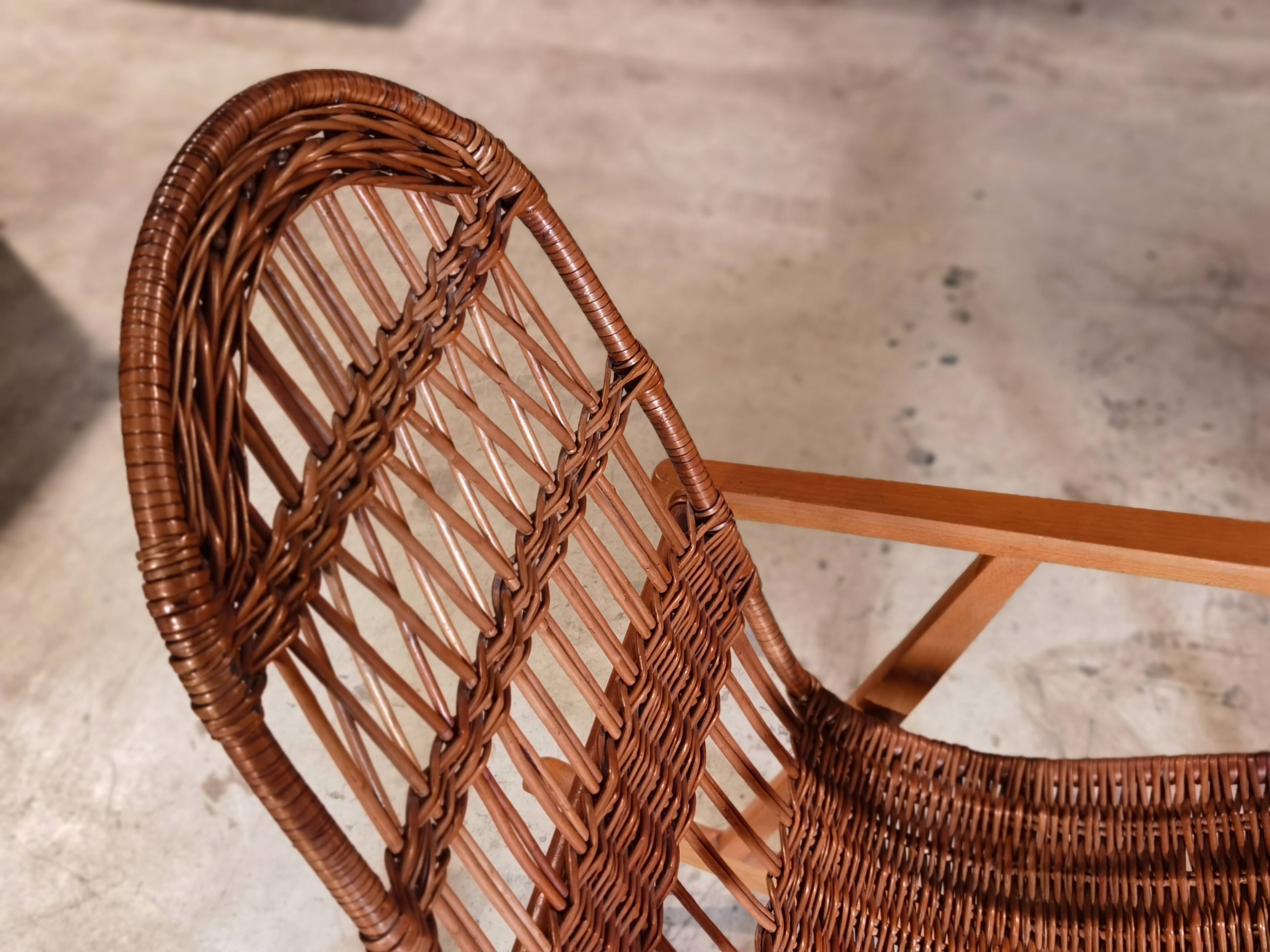 Rocking Chair Rotin and Uluv Wood