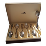 Box of 6 hermes silver mocha spoons.