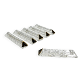 Set of 6 vintage crystal knife rests 24% lead – pyramid design