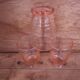 Lot of 3 old light pink water glasses from the 1950s