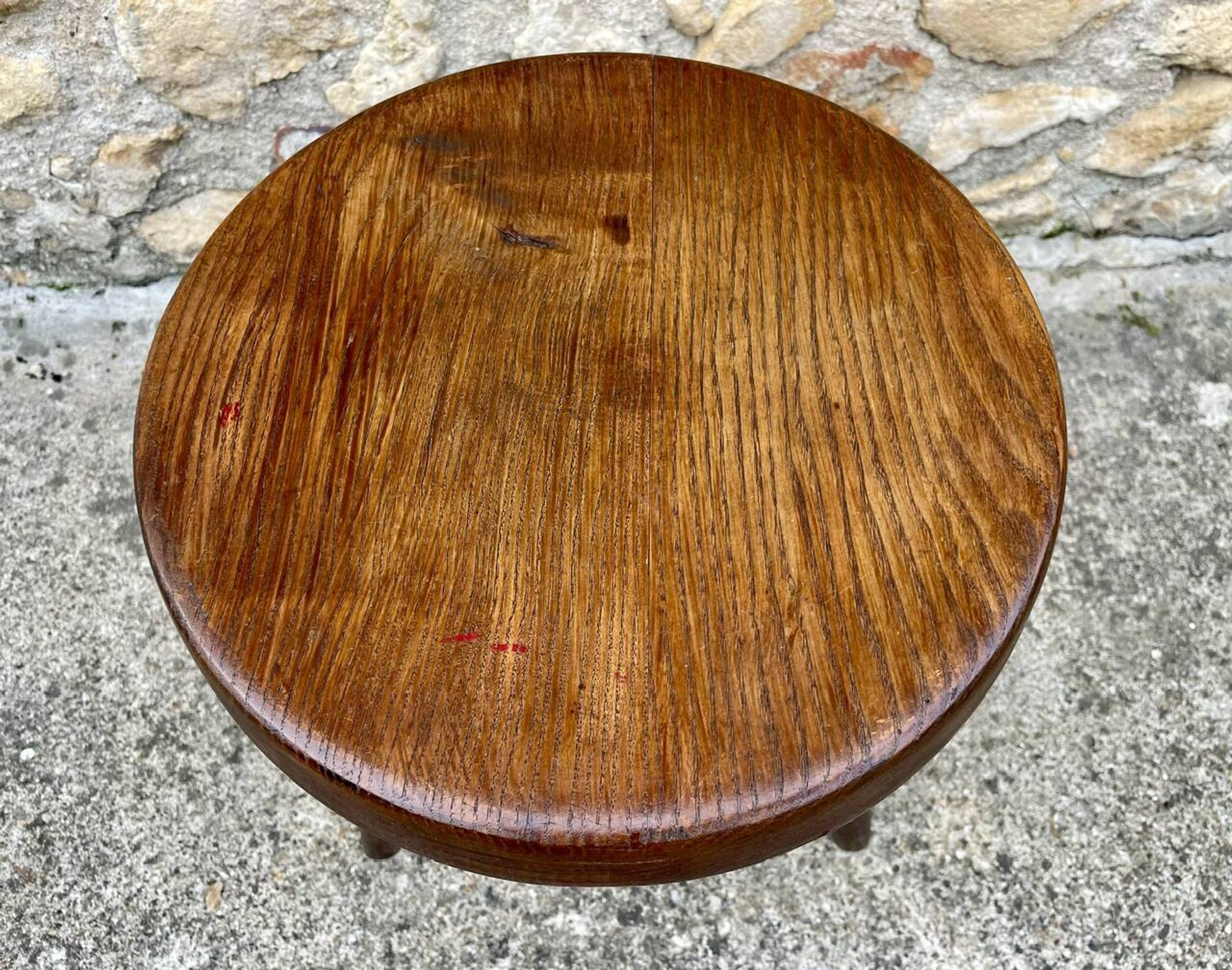 Vintage "Berger" stool, tall, in ash, Charlotte Perriand, 1950s