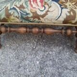Footstool or Louis XIII style walnut footrests flower tapestry
