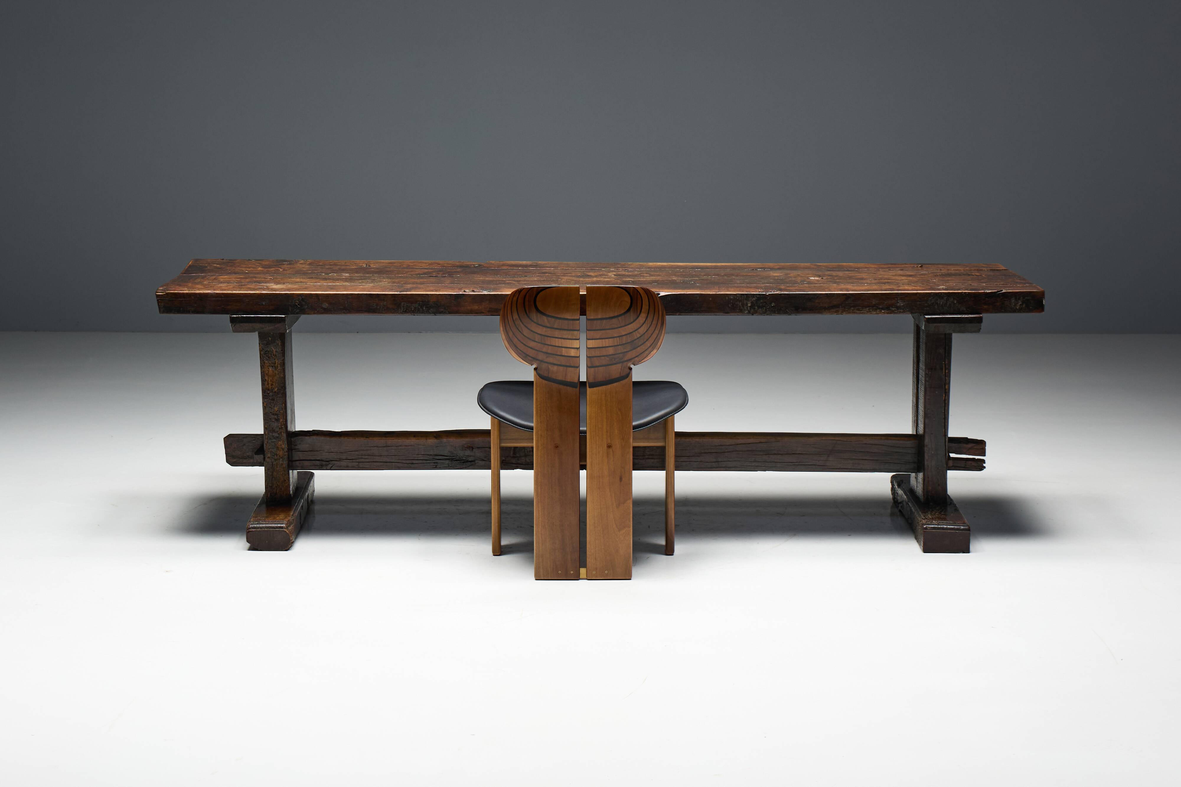 Robust Travail Populaire Farm Table, France, 19th Century