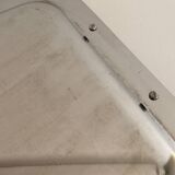 Vintage Stainless Steel Serving Tray With Gold Colored Handles