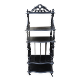Ancien meuble à partitions en bois laqué noir Napoléon III