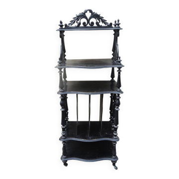 Antique black lacquered wooden partitioned furniture from the Napoleon III period.