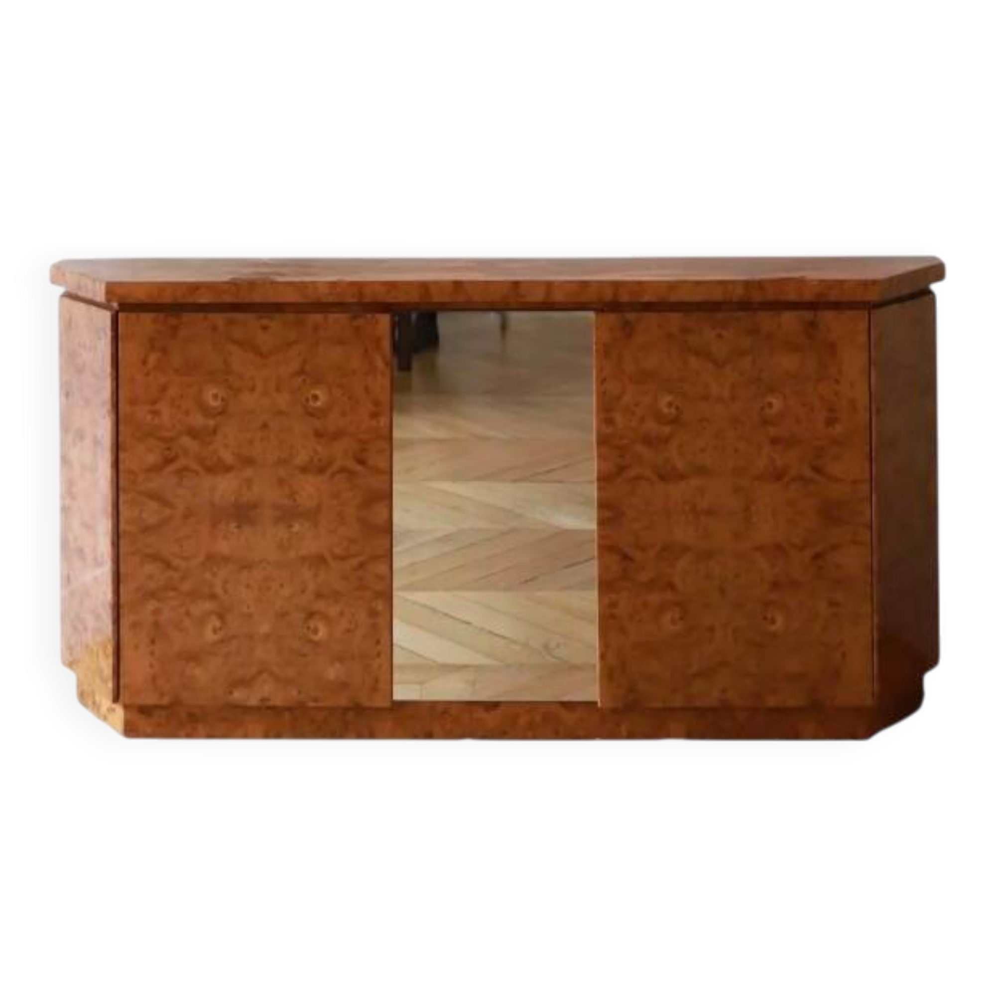 art deco sideboard in elm burl