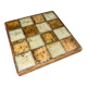 Enamelled Stoneware & Wood Trivet Brutalist Style 70s