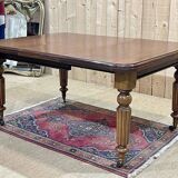 Table Victorienne à manivelle en acajou du XIXème avec 1 allonge