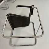 6 chaises noires tubulaires design d'Axel Bruchhäuser modèle D20 bauhaus