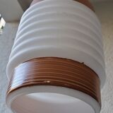 Opaline hanging lamp wood-eyed