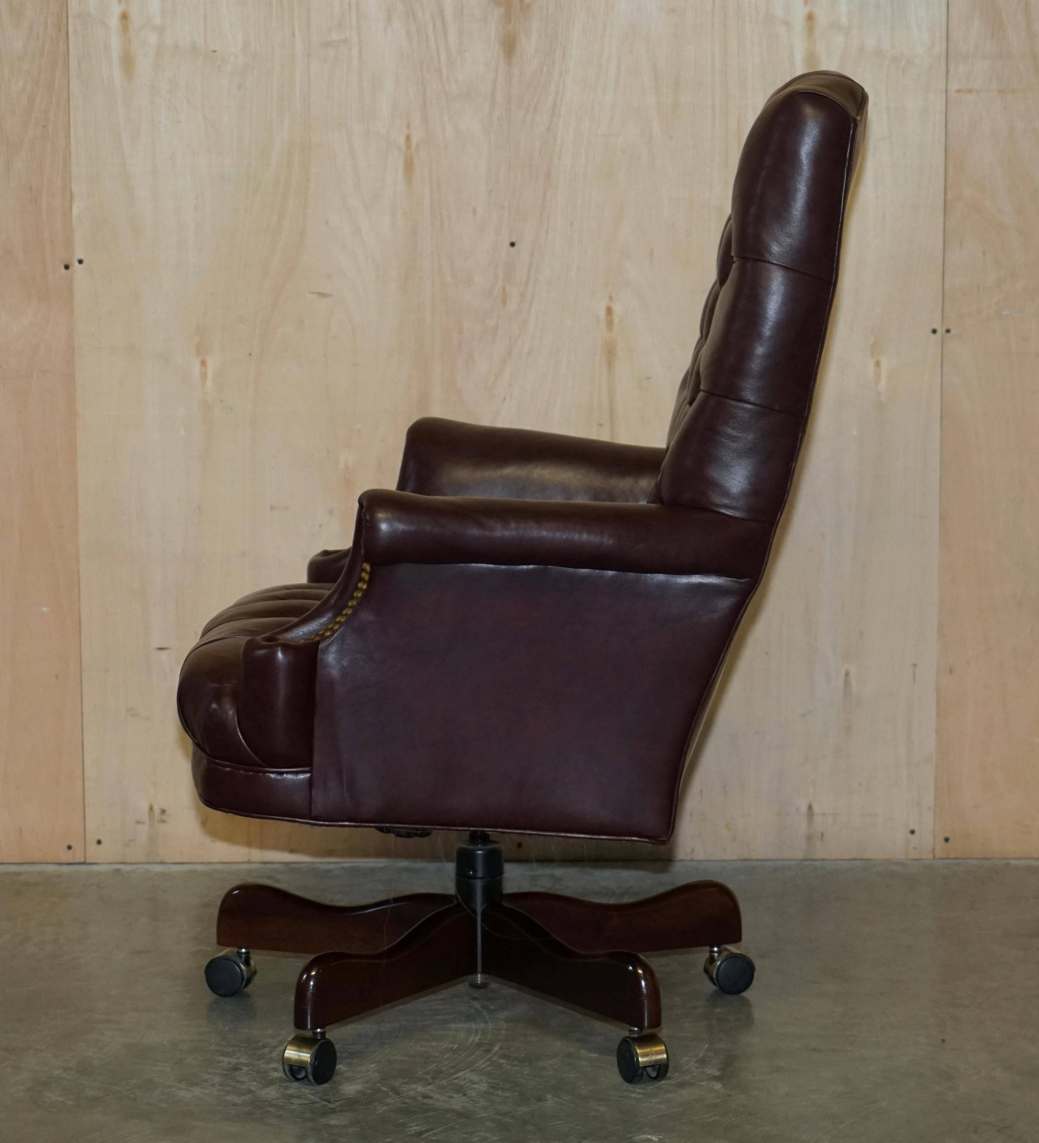 Vintage Chesterfield office chair with high back in Heritage leather.