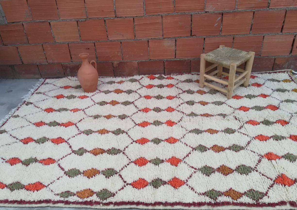 Handmade berber carpet in morocco 245 x 140 cm