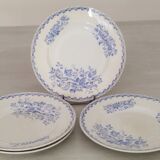 Assiettes Plates Faïence Ancienne Saint Amand Hamage Modèle Flora Vintage