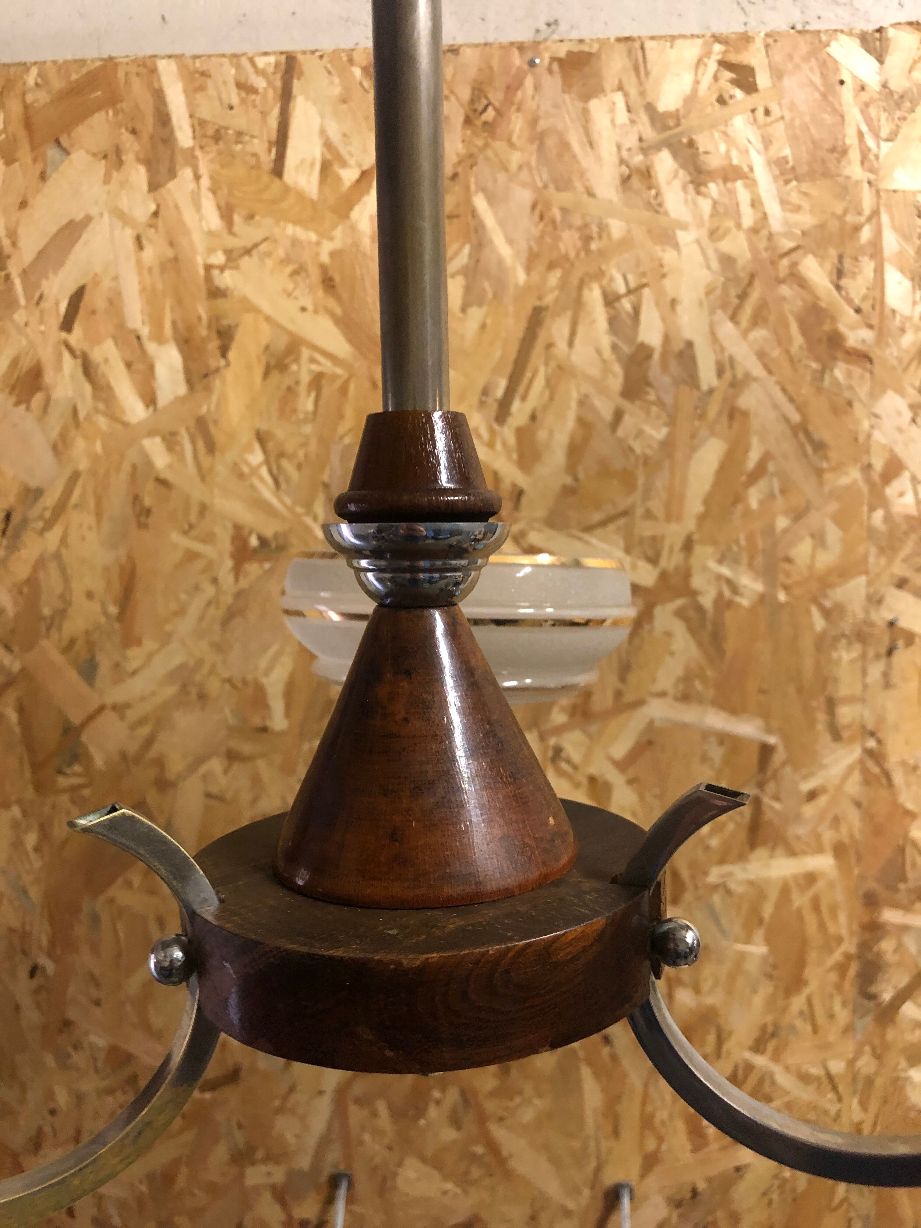 Chandelier 3 burners glass of Clichy