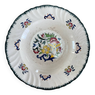 Large deep plate Longwy old Rouen