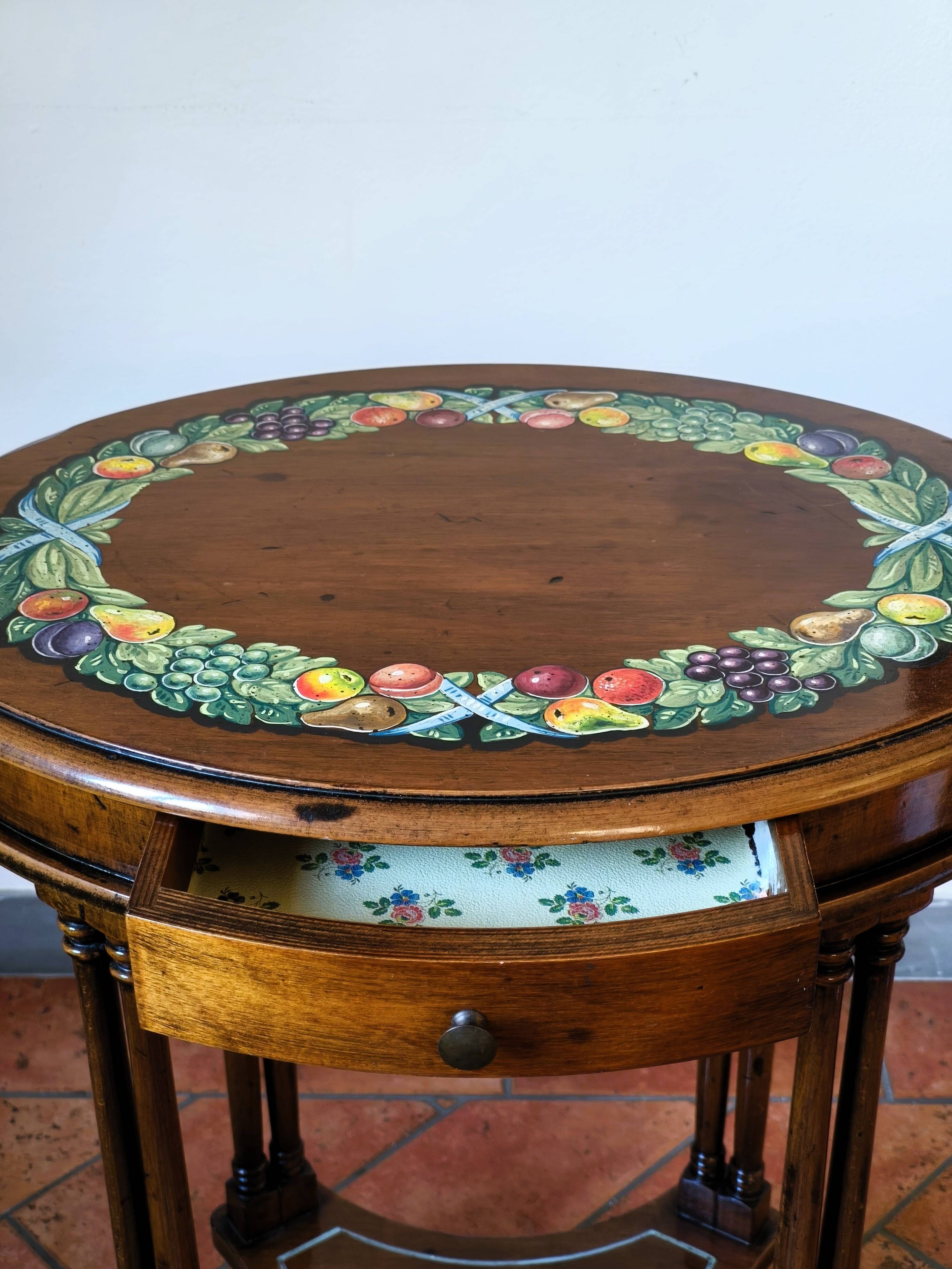 Console en noyer peinte à la main par Vittorio Grifoni, Florence, années 19