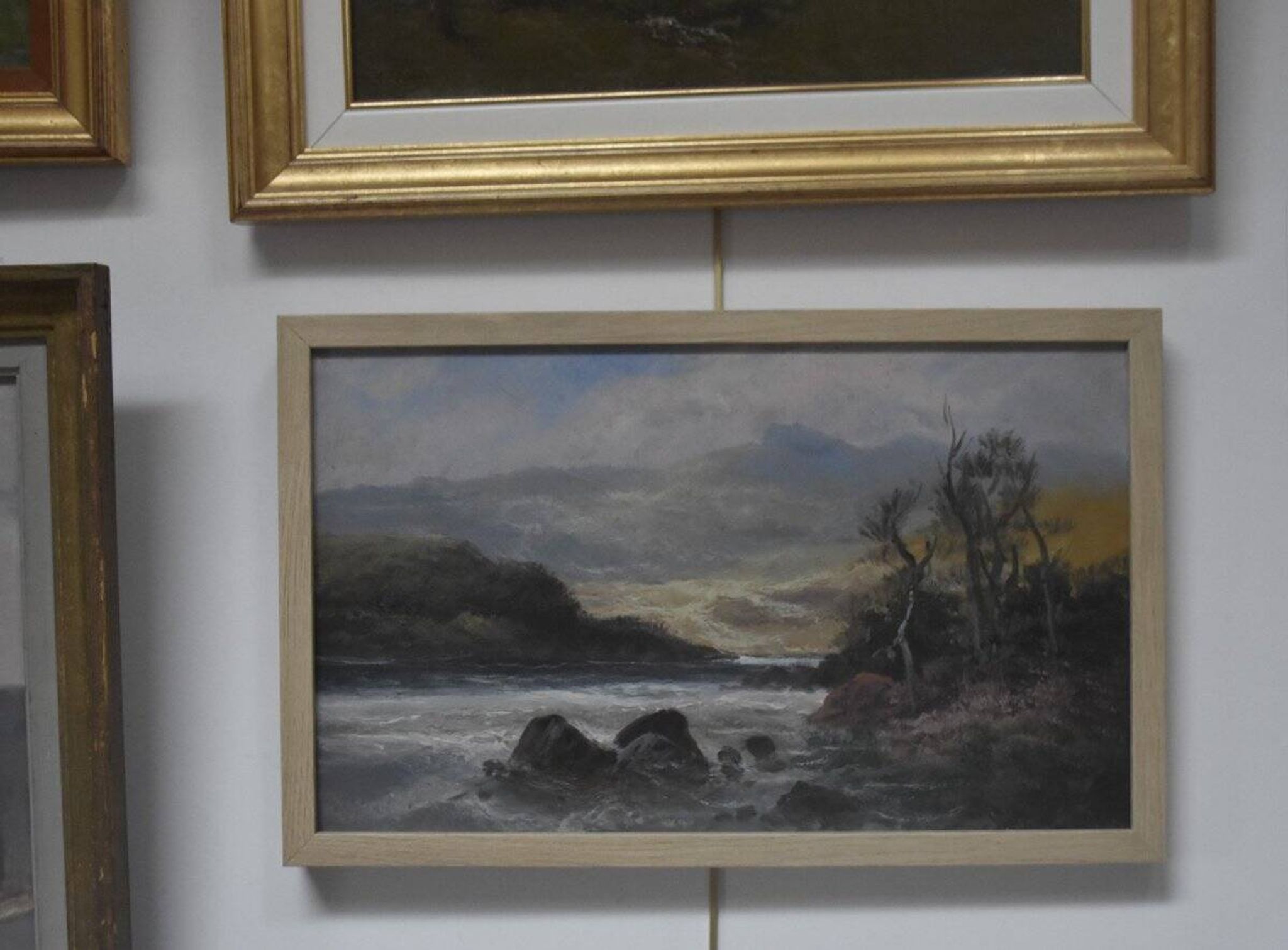 French school, late 19th century, Landscape by a river, oil on paper