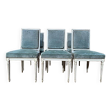 Suite de 6 chaises de style Louis XVI RINCK en bois réchampi