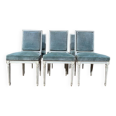 Suite de 6 chaises de style Louis XVI RINCK en bois réchampi