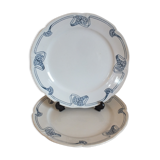 Duo of flat plates Art Nouveau 1900 Onnaing Granite Algeciras