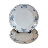 Duo d'assiettes plates Art Nouveau 1900 Onnaing Granit Algésiras