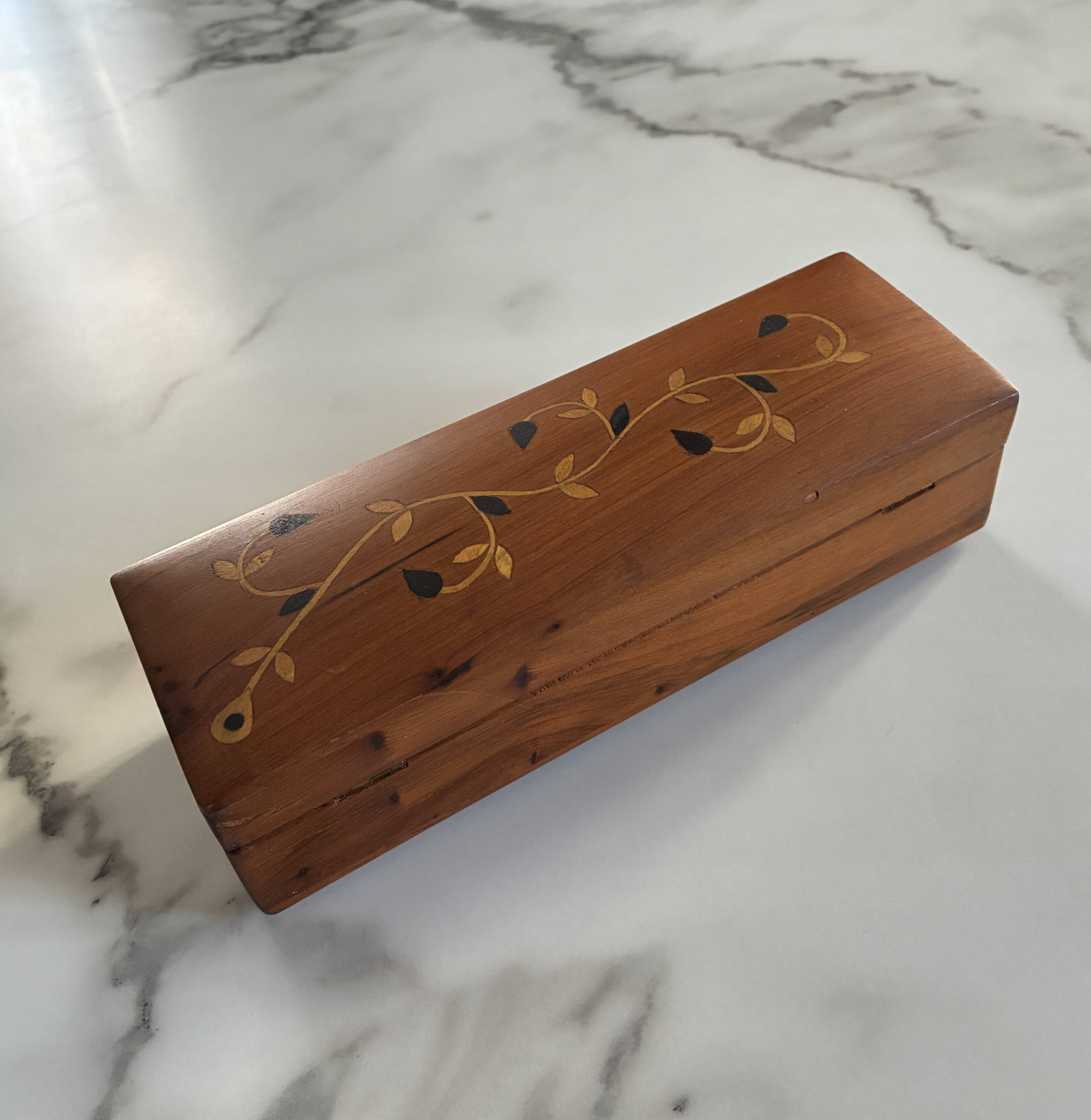 Pretty vintage marquetry box