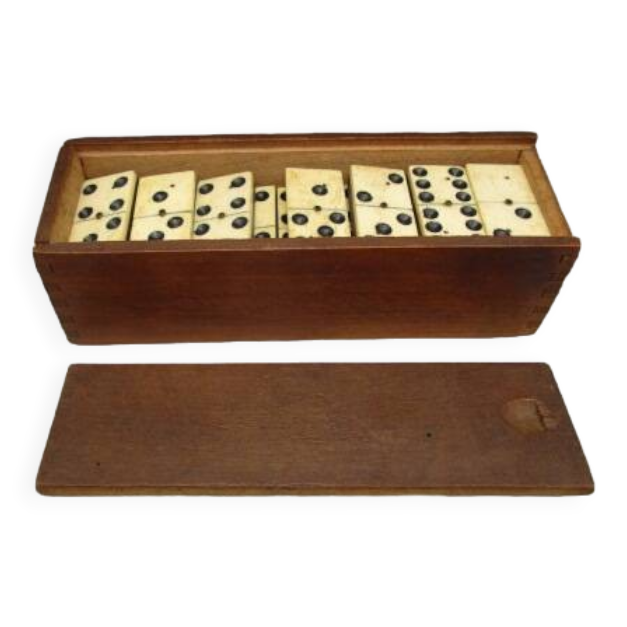 Antique domino game made of wood and bone