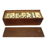 Antique domino game made of wood and bone