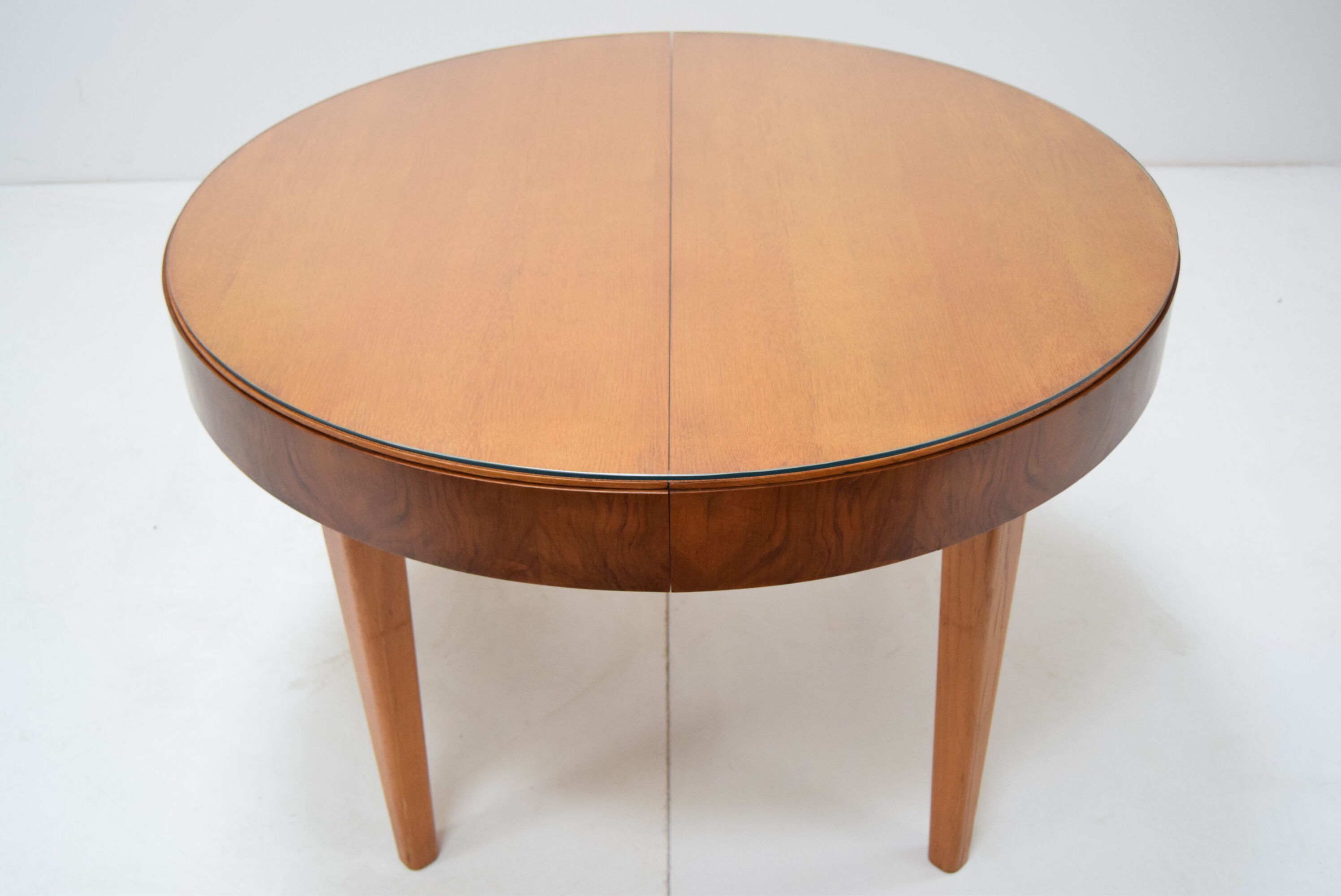 Mid-century  Round Folding dining table  by Jindrich Halabala ,Czechoslovakia,1950‘s.