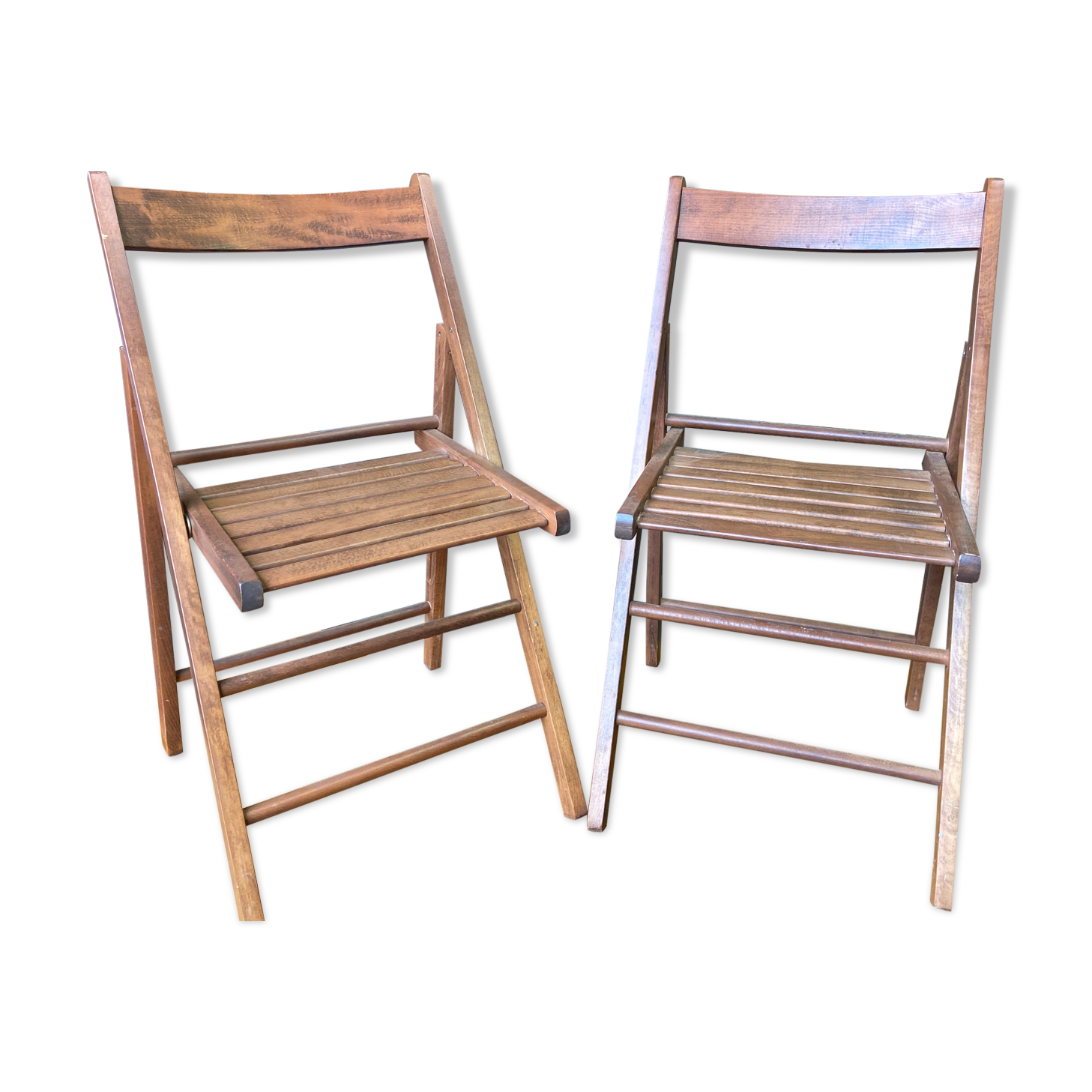 Pair of chairs foldable terrace vintage wood