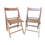 Pair of chairs foldable terrace vintage wood