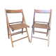 Paire de chaises terrasse pliable bois vintage