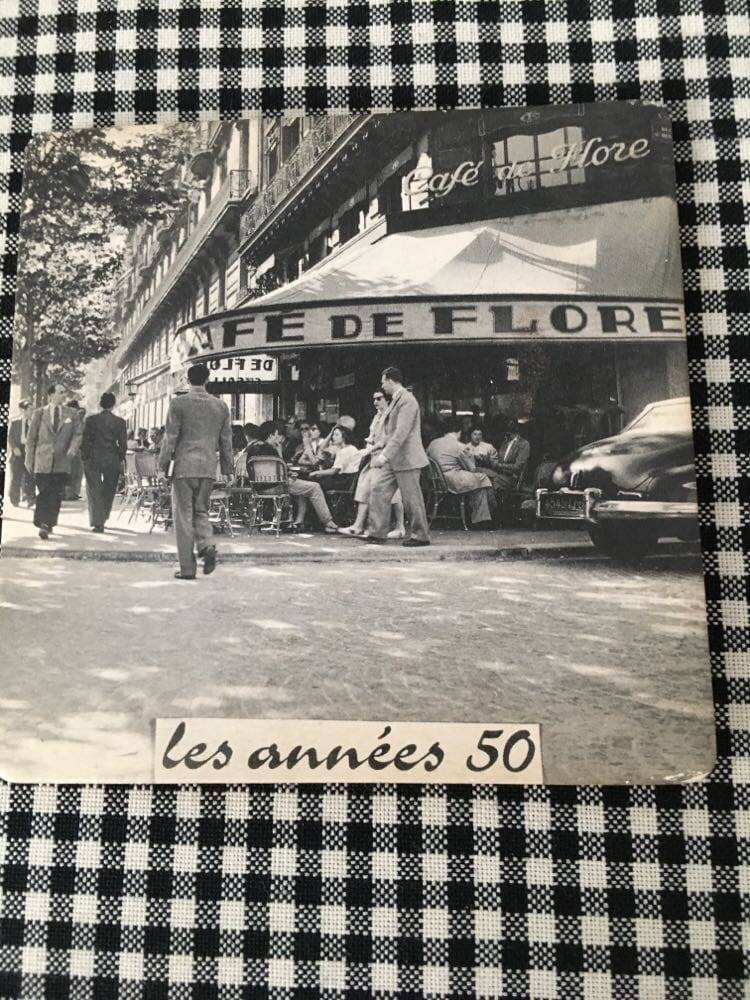 Set of 4 “The 50s” coasters. Reproduction on cork