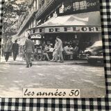 Set of 4 “The 50s” coasters. Reproduction on cork