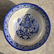 Ancient large Moroccan tarbouche dish from the 19th century.